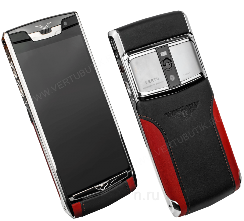 Красно-черный смартфон Vertu в стилистике Bentley