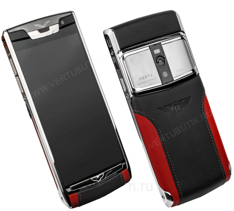 Красно-черный смартфон Vertu в стилистике Bentley